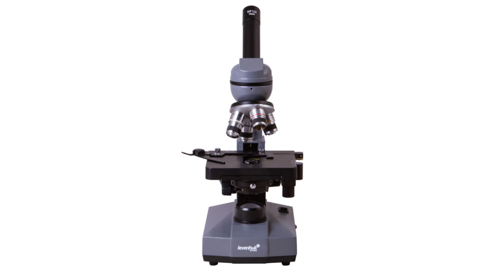 Levenhuk 320 BASE Biological Monocular Microscope, Optical Glass, 40-1000x, 23.2mm, Grey/Black, Middle, 73811