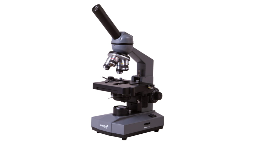 Levenhuk 320 BASE Biological Monocular Microscope, Optical Glass, 40-1000x, 23.2mm, Grey/Black, Middle, 73811