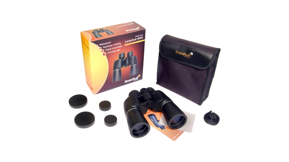 Levenhuk 12x50mm Bino PLUS Binoculars, Black, Medium 29225