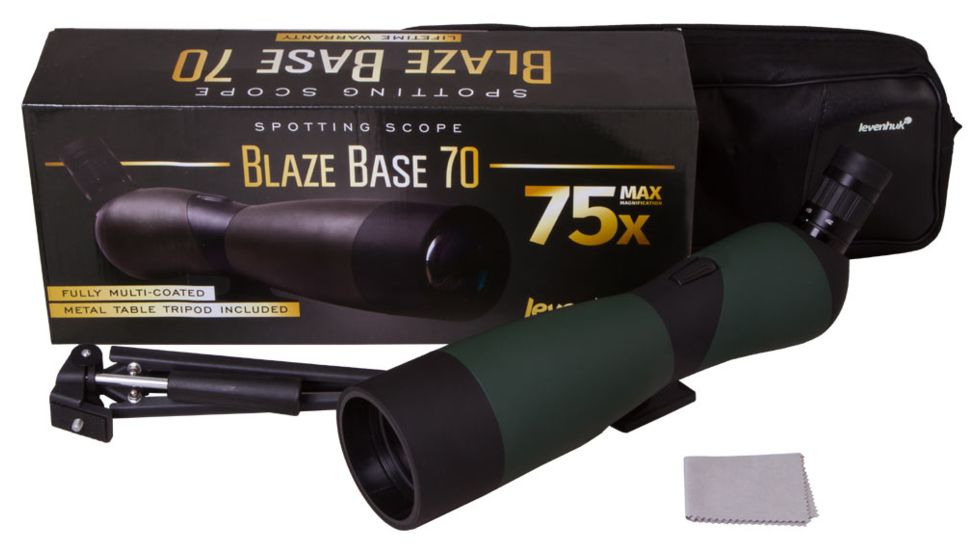 Levenhuk Blaze BASE 25-75x70 Angled Spotting Scope,Black 72098