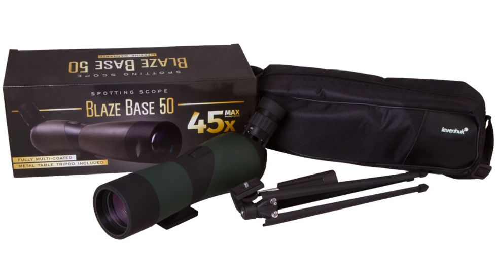Levenhuk Blaze BASE 50 15-45x50 Angled Spotting Scope,Black 72096