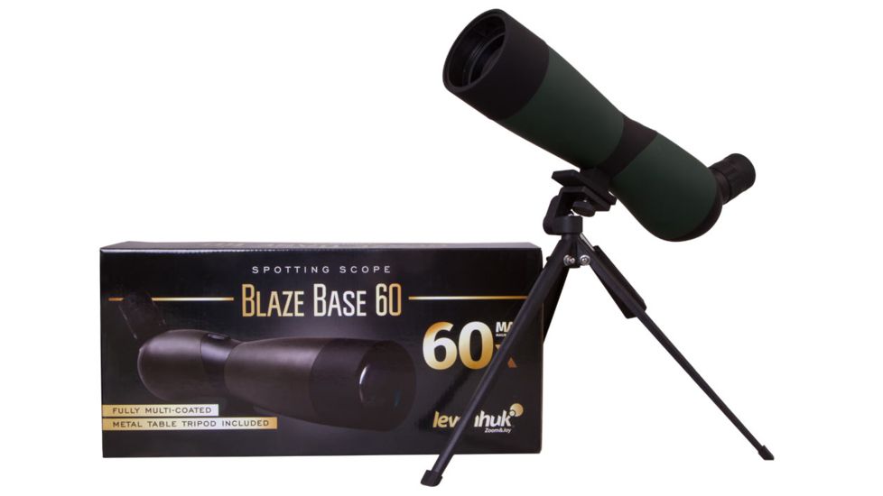 Levenhuk Blaze BASE 60 20-60x60 Angled Spotting Scope,Black 72097