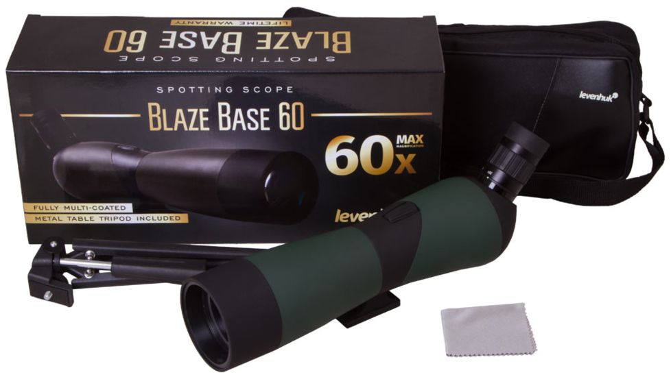 Levenhuk Blaze BASE 60 20-60x60 Angled Spotting Scope,Black 72097