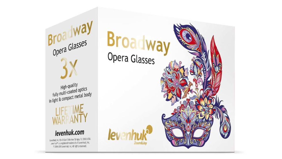 Levenhuk Broadway 325C 3x25mm Opera Glasses w/ Chain, Lime, 70872