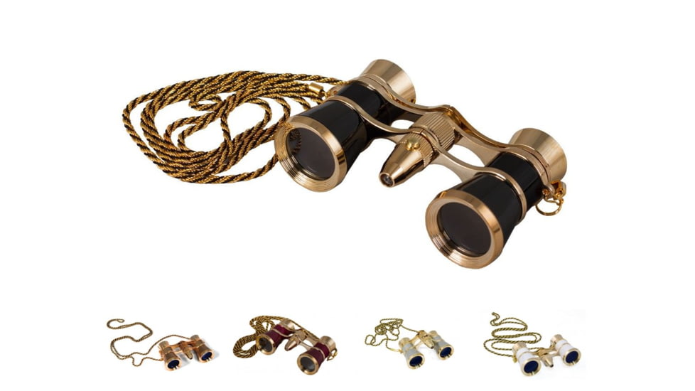 Levenhuk Broadway 325F Opera Glasses, Black, Gold, Red, Silver, White