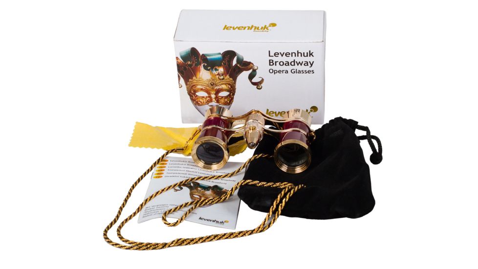 Levenhuk Broadway 325F Opera Glasses, Red