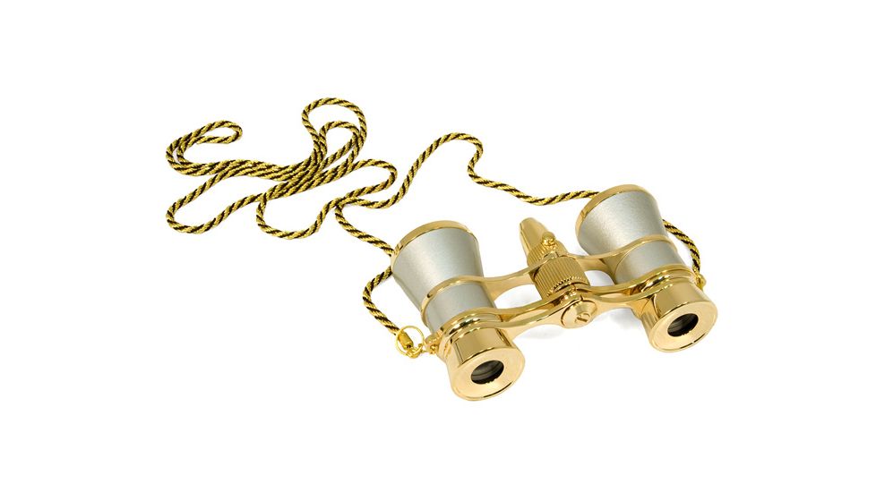 Levenhuk Broadway 325F Opera Glasses, Silver, with LED Light and Chain
