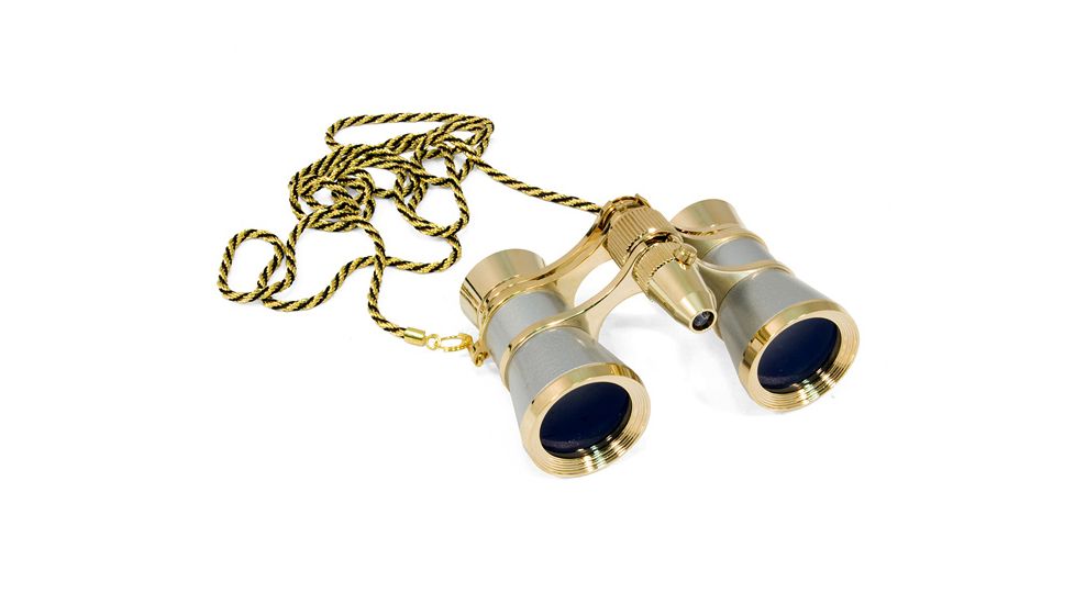 Levenhuk Broadway 325F Opera Glasses, Silver, with LED Light and Chain