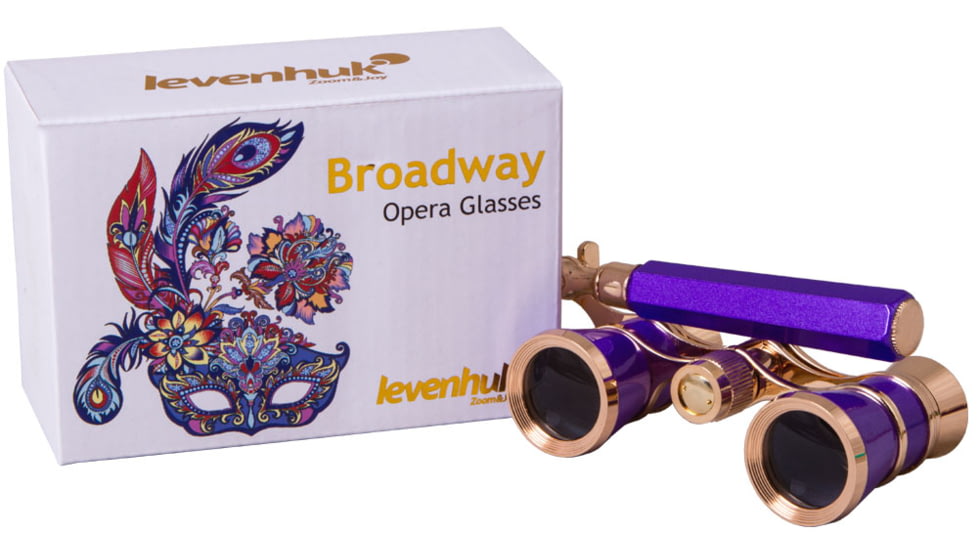 Levenhuk Broadway 325L Lorgnette Opera Glasses, Amethyst, Small, NSN N, 70873
