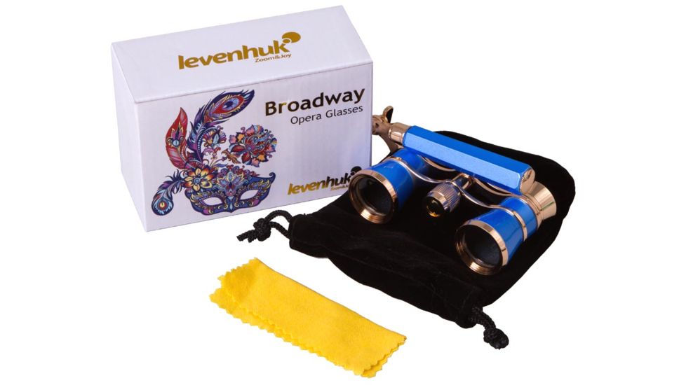 Levenhuk Broadway 325L Lorgnette Opera Glasses, Blue Wave, Small, NSN N, 70874