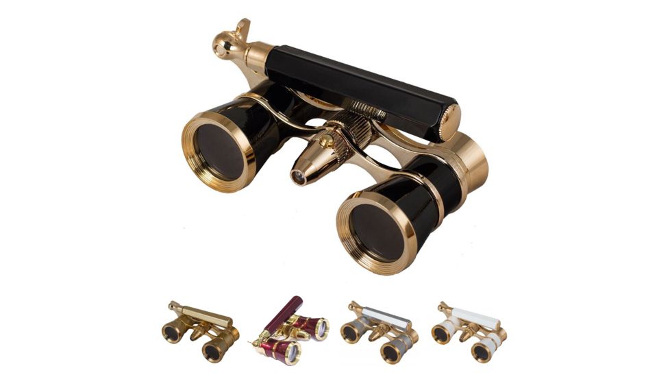 Levenhuk Broadway 325N Opera Glasses, Black, Gold, Red, Silver, White