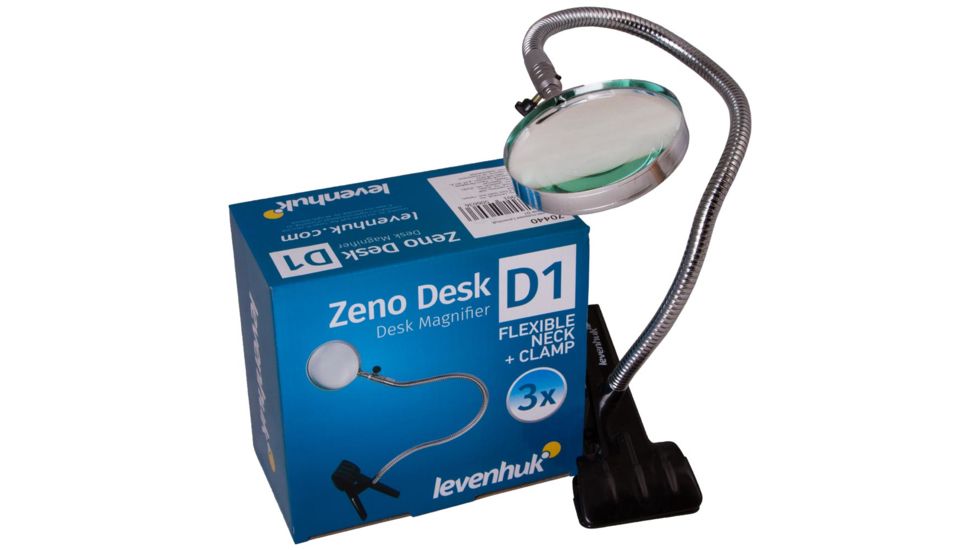 Levenhuk Zeno Desk D1 Magnifier, Black/Silver, Medium 70440