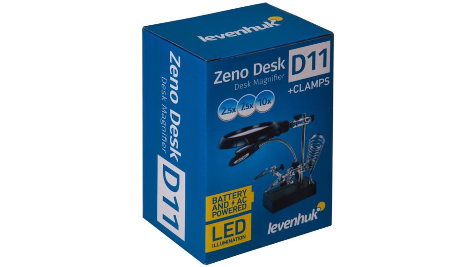 Levenhuk Zeno Desk D11 Magnifier, Black/Silver, Medium 70445