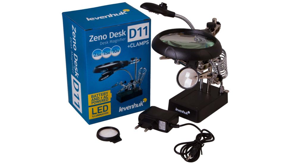 Levenhuk Zeno Desk D11 Magnifier, Black/Silver, Medium 70445