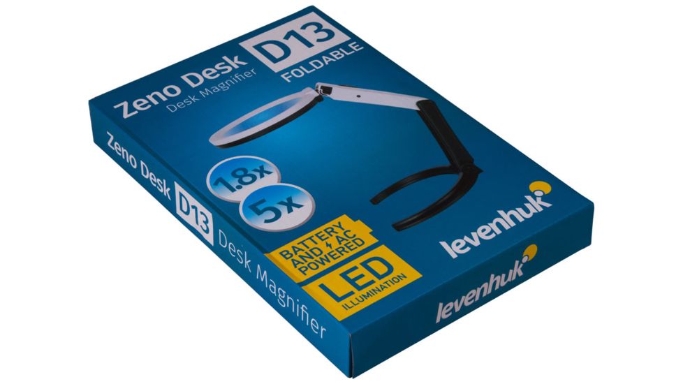 Levenhuk Zeno Desk D13 Magnifier, Black/White, Medium 70446