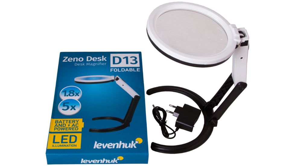 Levenhuk Zeno Desk D13 Magnifier, Black/White, Medium 70446