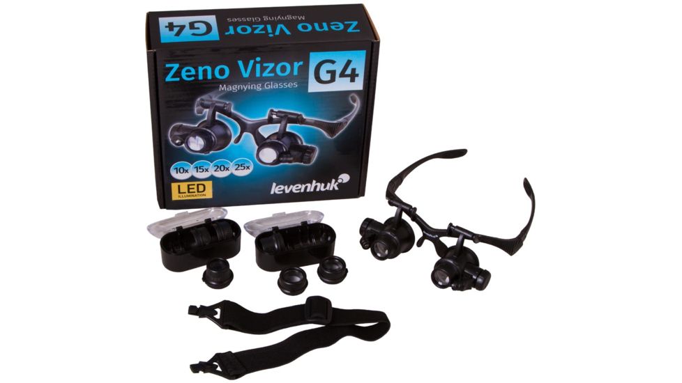 Levenhuk Zeno Vizor G4 Magnifying Glasses, Black, Medium 70432