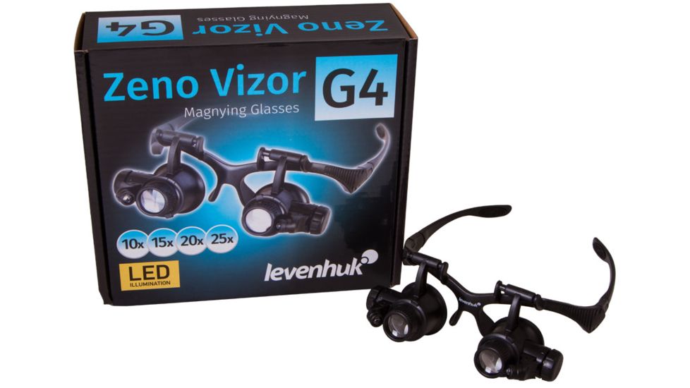 Levenhuk Zeno Vizor G4 Magnifying Glasses, Black, Medium 70432