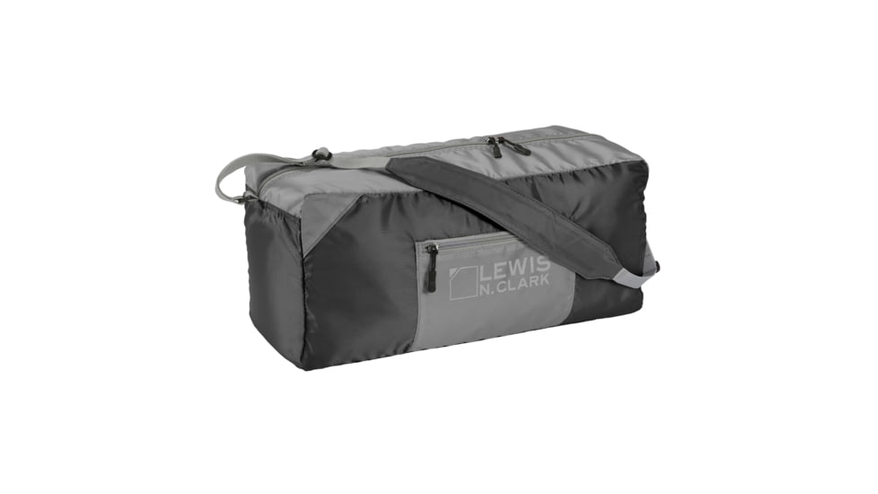 Lewis N. Clark 18in Packable Duffel with Neoprene Zip Pouch, Black/Gray, One Size, 1760BGR