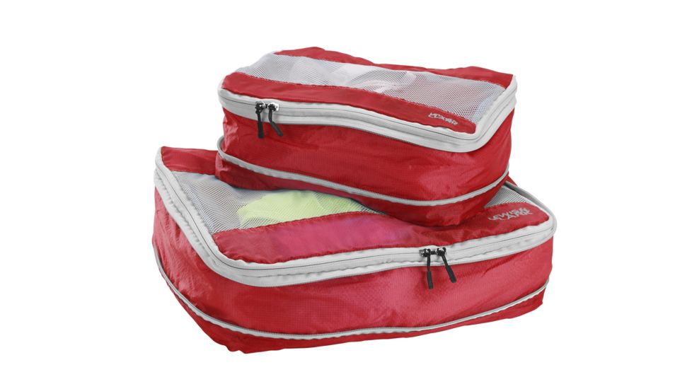 Lewis N Clark ElectroLight Packing Cube Set,Pack of 2,Medium and Large,Red 1125RED