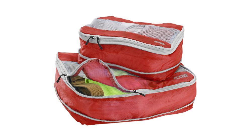 Lewis N Clark ElectroLight Packing Cube Set,Pack of 2,Medium and Large,Red 1125RED