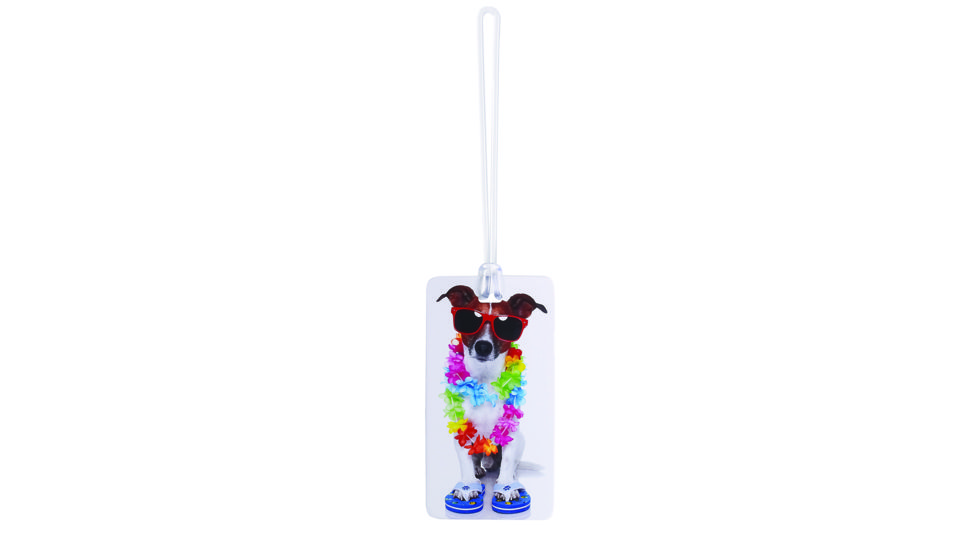 Lewis N Clark Fashion Luggage Tag, Dog with Lei 7416