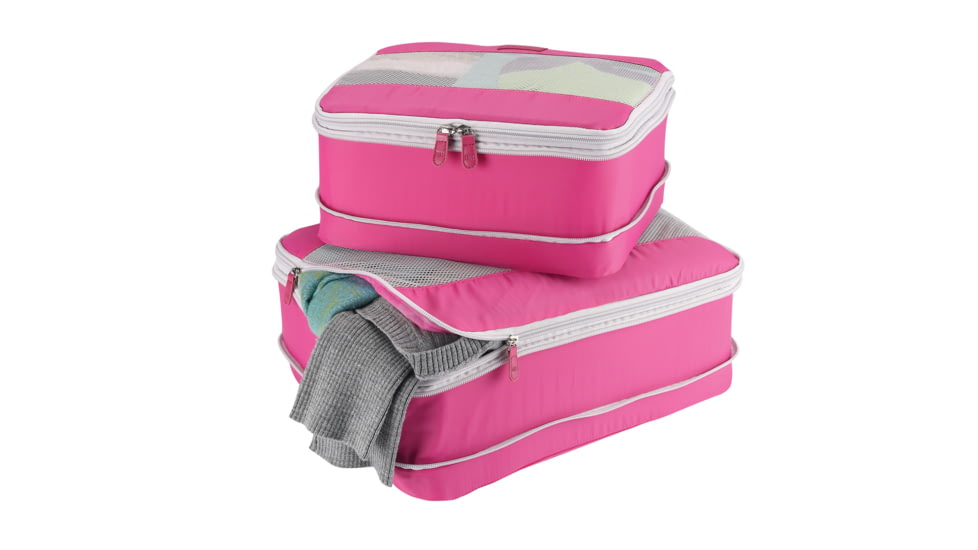 Lewis N Clark FeatherLight Packing Cube Set, 2-Pack, Pink 70390