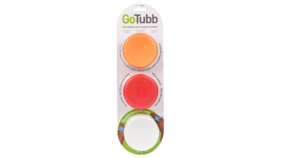 Lewis N Clark GoTubb 3-Pack, Medium, (2oz), Clear/Orange/Red HG0224