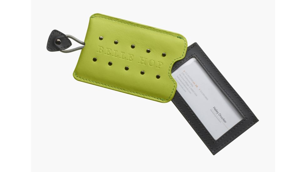 Lewis N Clark Studded Luggage Tag, Green 7491GRN