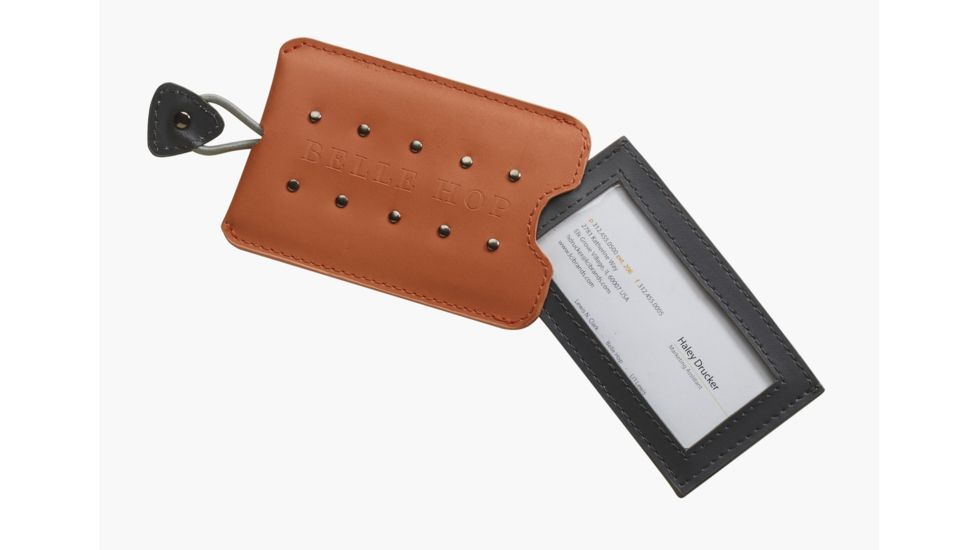 Lewis N Clark Studded Luggage Tag, Orange 7491ONG