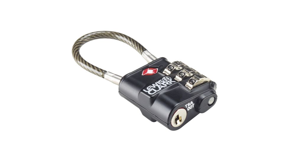 Lewis N. Clark Travel Sentry Indicator Heavy-Duty Cable Lock, Black, One Size, TSA100