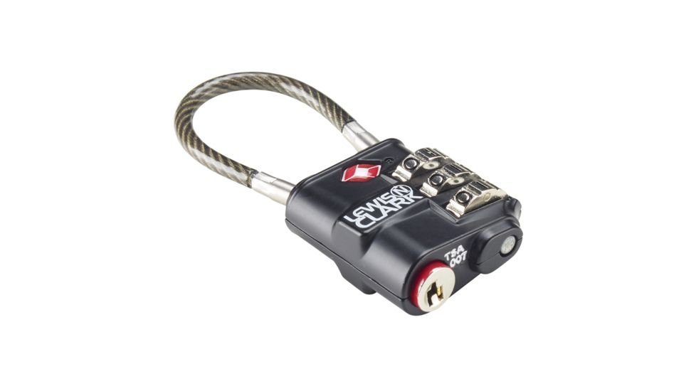 Lewis N. Clark Travel Sentry Indicator Heavy-Duty Cable Lock, Black, One Size, TSA100