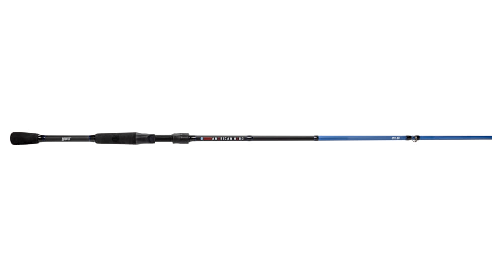 Lew’s American Hero Casting Rod, 6ft 10in 1-PC, Medium-Heavy, Fast, IM6 Graphite Rod, Stainless Steel Guides and Inserts, EVA Split-Grip, No Foul Hook Keeper, Black/Blue, AH610MHCG3