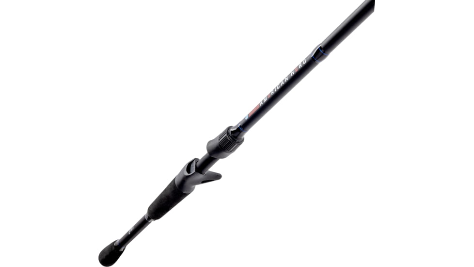 Lew’s American Hero Casting Rod, 6ft 10in 1-PC, Medium-Heavy, Fast, IM6 Graphite Rod, Stainless Steel Guides and Inserts, EVA Split-Grip, No Foul Hook Keeper, Black/Blue, AH610MHCG3