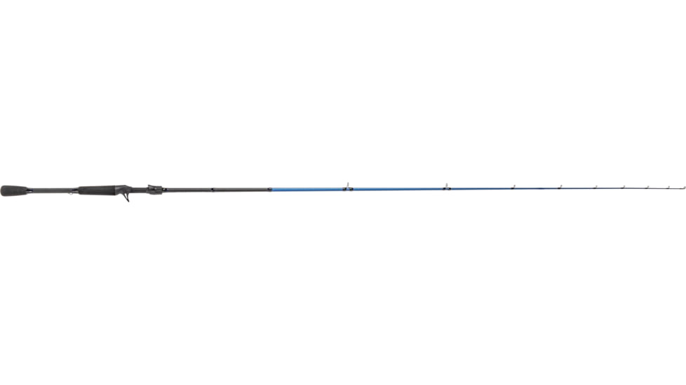 Lew’s American Hero Casting Rod, 6ft 10in 1-PC, Medium-Heavy, Fast, IM6 Graphite Rod, Stainless Steel Guides and Inserts, EVA Split-Grip, No Foul Hook Keeper, Black/Blue, AH610MHCG3
