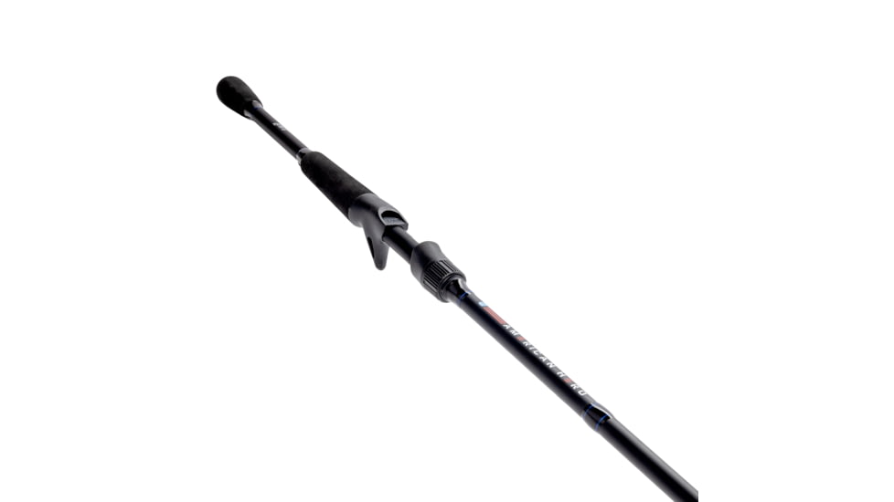 Lew’s American Hero Casting Rod, 6ft 8in 1-PC, Medium-Light, Fast, IM6 Graphite Rod, Stainless Steel Guides and Inserts, EVA Split-Grip, No Foul Hook Keeper, Black/Blue, AH68MLCG3
