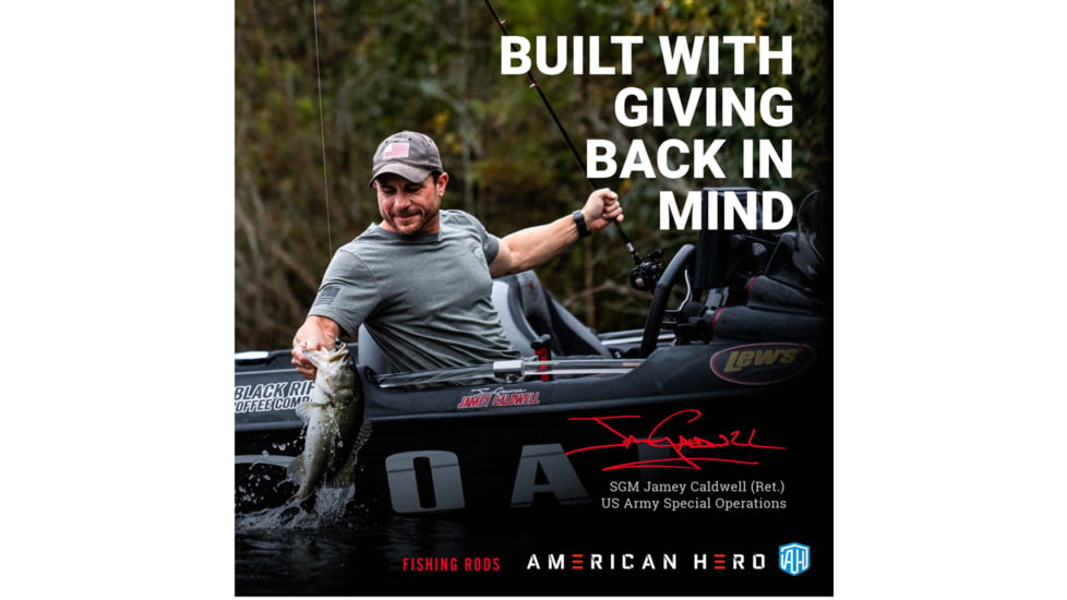 Lew’s American Hero Tier 1 Spinning Rod, 7ft 2in, 1-PC, Medium, Fast, AHT172MFS