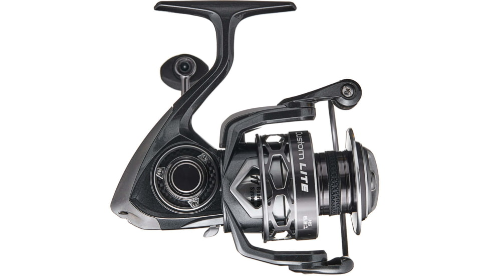 Lew’s Custom Lite 100 Spinning Reel, SZ 100 Reel, 10+1 Bearings, 5.6-1 Ratio, Tanso Tech Frame, Sideplate and Rotor, Aluminum Speed Gears, Hybrid Carbon Drag, Reversible Retrieve, Gray, CL100