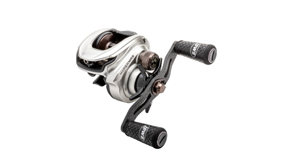 Team Lew’s HyperMag Baitcast Reel, 10+1 Double Shielded Bearings, 8.3-1 Ratio, 1-PC Magnesium Frame, Carbon Fiber Drag, LH Retrieve, Silver, TLH1XHLG2