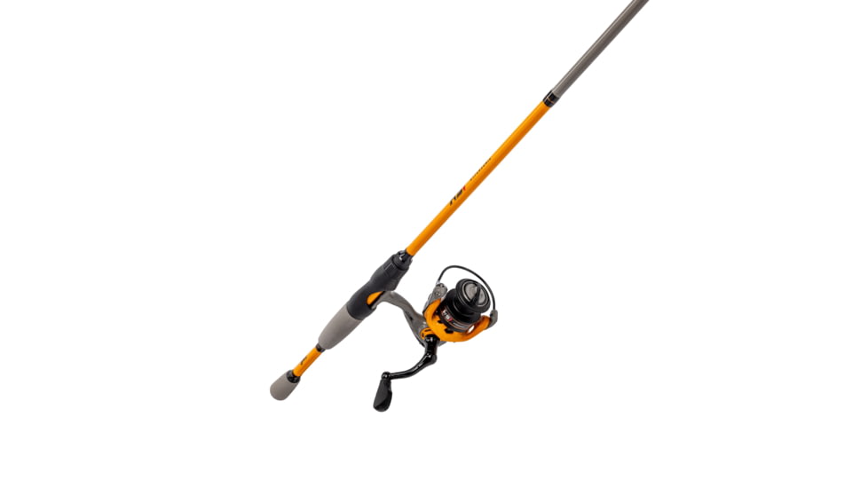 Lew’s Hypersonic Spinning Reel and Rod Combo, 6ft 6in, 2-PC IM6 Graphite Rod w/ Medium  and Fast, SZ 300 Reel, 3+1 Bearings, 5.1-1 Ratio, Speed Lube, Orange/Gray, HS3066MG2-2