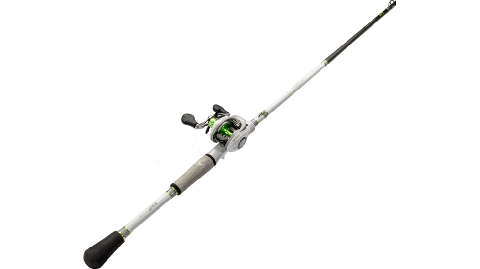 Lew’s MACH 1 Baitcast Reel and Rod Combo, 7ft, 1-PC IM7 Graphite Rod, Medium, Fast, 7+1 Bearings, 7.5-1 Ratio, LH Retrieve, White/Black/Gray/Green, MH1SHL70MG3