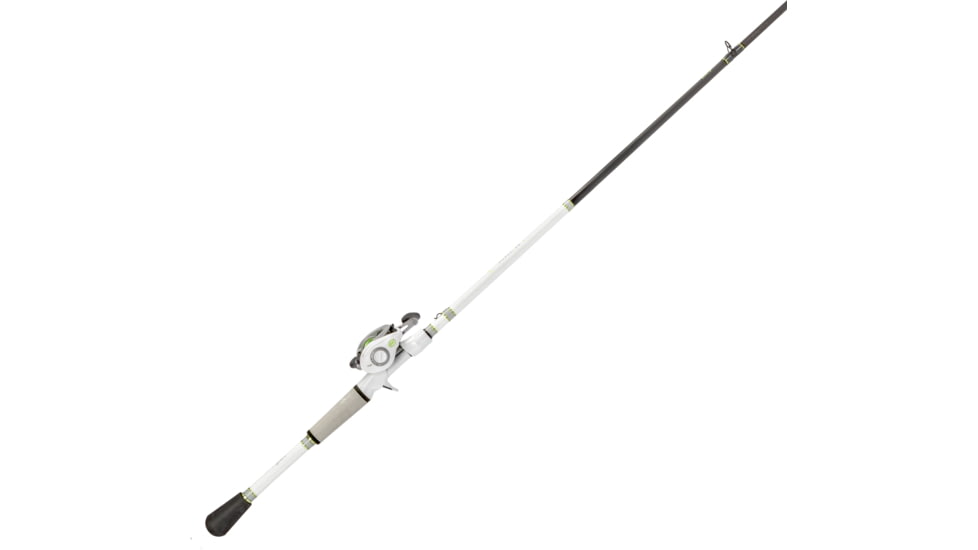 Lew’s MACH 1 Baitcast Reel and Rod Combo, 7ft, 1-PC IM7 Graphite Rod, Medium, Fast, 7+1 Bearings, 7.5-1 Ratio, LH Retrieve, White/Black/Gray/Green, MH1SHL70MG3