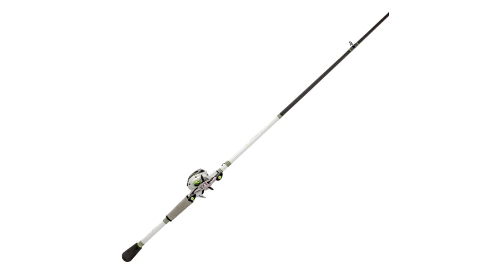 Lew’s MACH 1 Baitcast Reel and Rod Combo, 7ft, 1-PC IM7 Graphite Rod, Medium, Fast, 7+1 Bearings, 7.5-1 Ratio, RH Retrieve, White/Black/Gray/Green, MH1SH70MG3