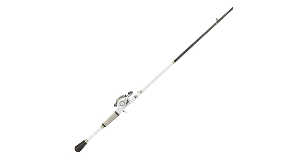 Lew’s MACH 1 Baitcast Reel and Rod Combo, 7ft 2in, 1-PC IM7 Graphite Rod, Medium-Heavy, Fast, 7+1 Bearings, 7.5-1 Ratio, LH Retrieve, White/Black/Gray/Green, MH1SHL72MHG3