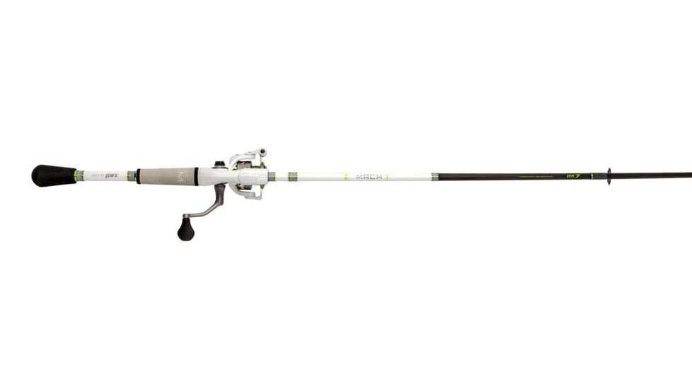 Lew’s MACH 1 Spinning Reel and Rod Combo, 6ft 9in, 1-PC IM7 Graphite Rod, Medium-Light, Fast, SZ 200 Reel, 9+1 Bearings, 6.2-1 Ratio, White/Black/Gray/Green, MH2069MLFSG3