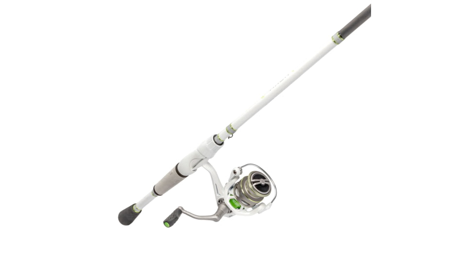 Lew’s MACH 1 Spinning Reel and Rod Combo, 7ft, 1-PC IM7 Graphite Rod, Light, Fast, SZ 100 Reel, 9+1 Bearings, 5.2-1 Ratio, White/Black/Gray/Green, MH1070LFSG3