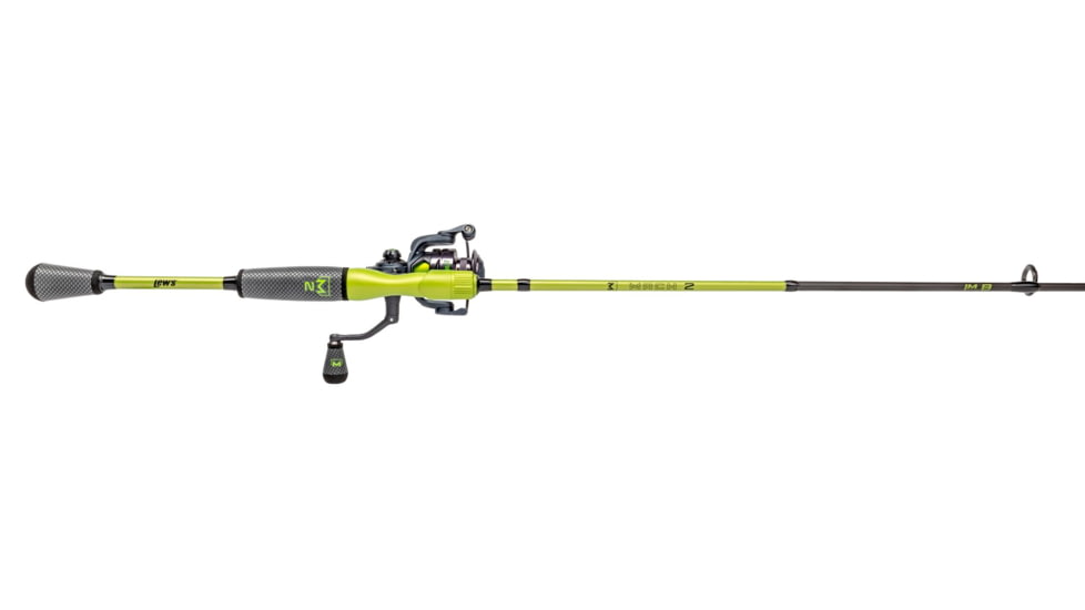 Lew’s MACH 2 Mobile Spinning Reel and Rod Combo, 6ft 6in, 2-PC IM8 Graphite Rod, Medium  w/ Fast, SZ 200 Reel, 6.2-1 Ratio, Mobile Carry Case, Green/Black/Gray, M2MSC2066M-2