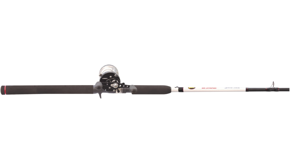 Lews Mr. Striper Round Baitcast Combo, Rh, 3Bb - 1 Rb, 4.2-1, With Ml 1 Pc Rod, No Line, 76, MS6070MLCD