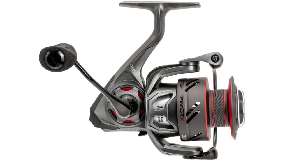 Lew’s Speed Spin CRX Spinning Reel, SZ 75 Reel, 8+1 Bearings, 5.2-1 Ratio, Graphite Frame and Sideplate, Solid Brass Speed Gears, Speed Lube, Multi-Disc Drag, Gray/Red, SSC75HS