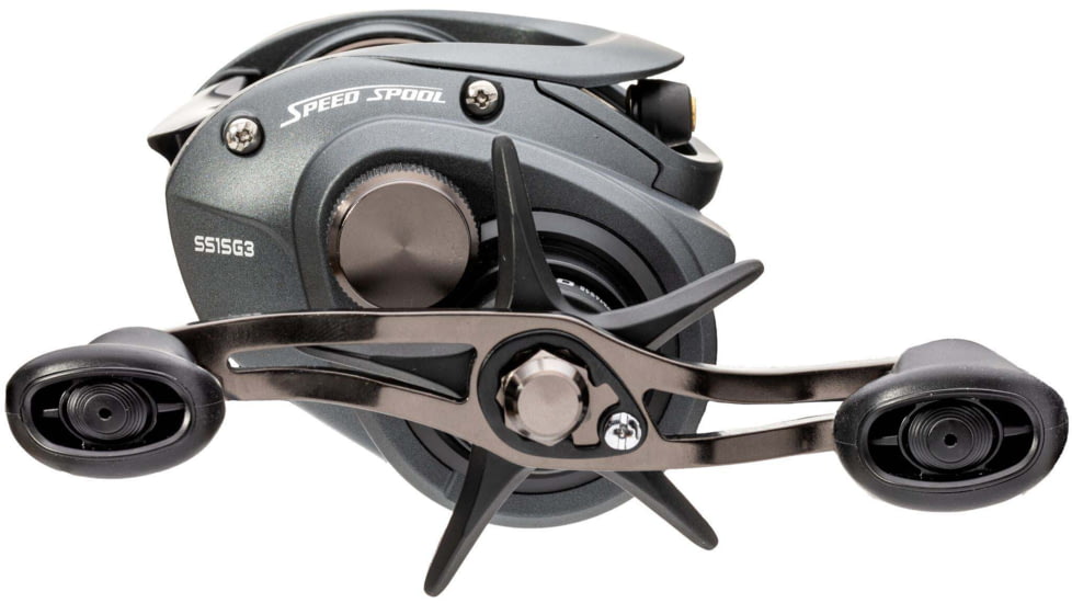 Lew’s Speed Spool Baitcast Reel, 9+1 Bearings, 5.6-1 Ratio, Aluminum Frame, Graphite Sideplate, MCS Braking System, Speed Gears, P2 Super Pinion, Rulon Drag, RH Retrieve, Gray, SS1SG3